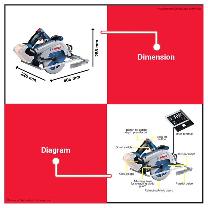 BOSCH Professional Li-Ion Lithium Ion Cordless Circular Saw GKS18V-68 GC 06016B5100 BLC