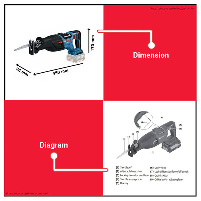 BUILDMATE Bosch Cordless 18V Reciprocating Saw Wood Metal Cutting SOLO GSA 185-LI 06016C00L0 • BPT