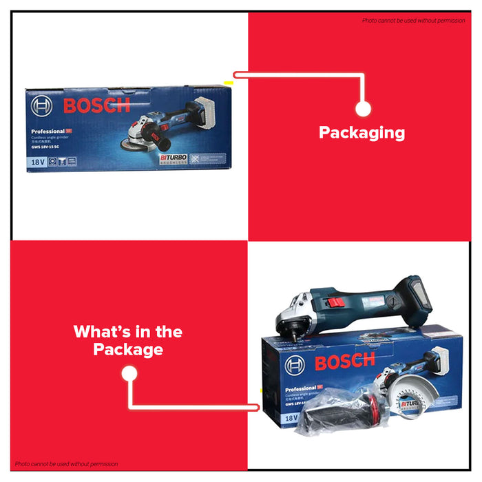[SOLO] BOSCH BITURBO BRUSHLESS MOTOR Cordless Angle Grinder M10 100mm GWS 18V-15SC 06019H6180 BLC