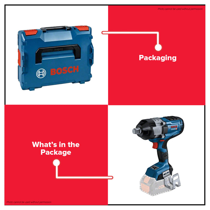 BUILDMATE Bosch 18V Brushless Bi Turbo 3-Speed Heavy Duty Cordless Impact Wrench GDS 18V-1600 HC BLC