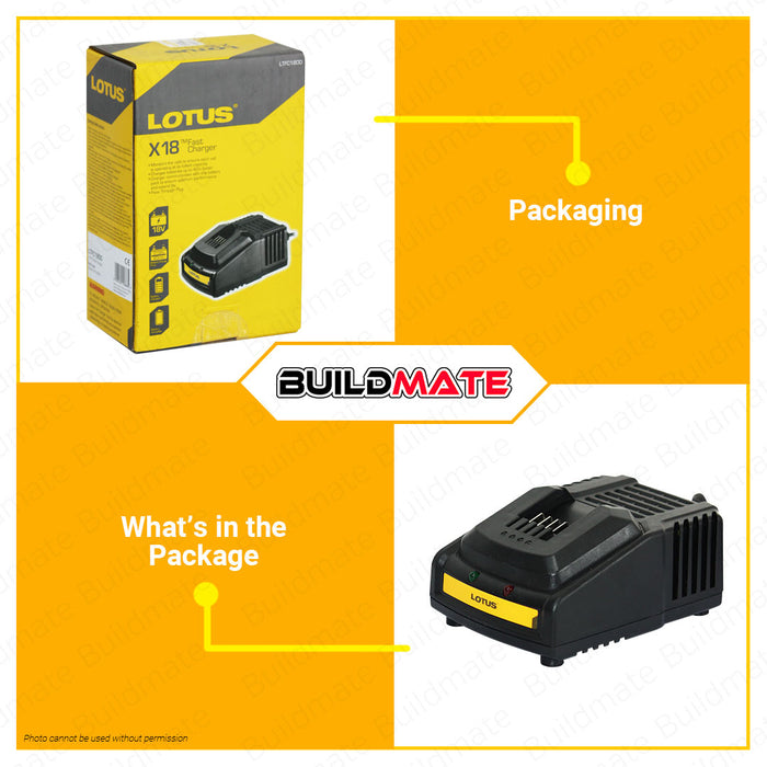LOTUS X-LINE Fast Charger 2.0Ah 18V LTFC1800 •BUILDMATE• LHT