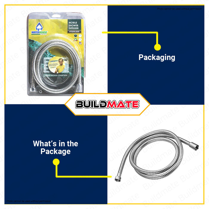 BUILDMATE Waterhouse Stainless Shower Hose 1.5M Flexible Replacement Shower Hose Extra Long Handheld Shower Hose Shower Head Hose Showerhead Hose #20790 •