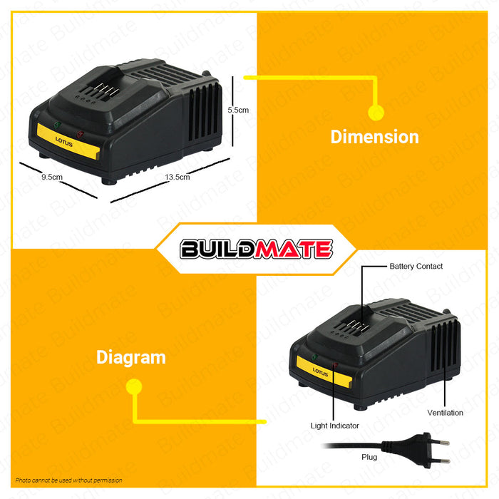 LOTUS X-LINE Fast Charger 2.0Ah 18V LTFC1800 •BUILDMATE• LHT