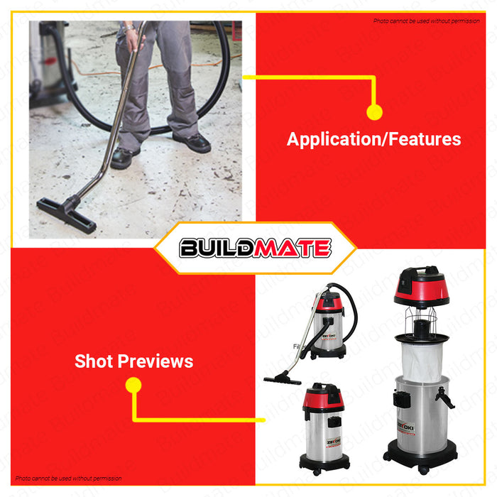 BUILDMATE Zekoki 30L 3000W VACUUM CLEANER Wet & Dry Multi-Purpose Mops For Floor Cleaning, Self-Cleaning, Air Drying Household Floor Cleaning Tools Wet/Dry Vacuum Cleaner ZKK-3000VC