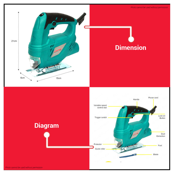 JR KAWASAKI | PROMAN Variable Speed Electric Jigsaw 500W 4326M With 1pc Jigsaw Blade •BUILDMATE•