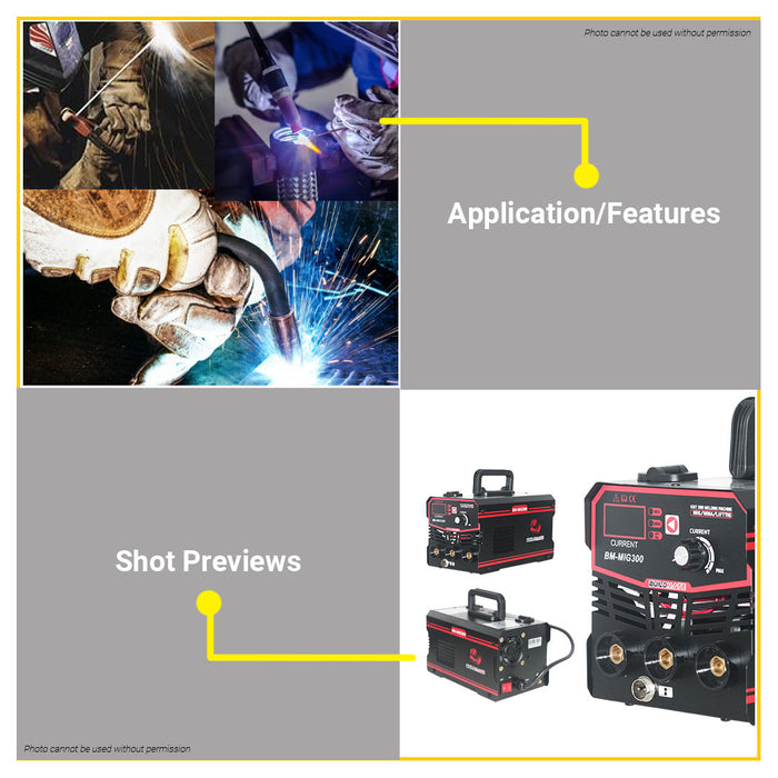 [SET] BUILDMATE Brand 3in1 Gasless MIG / TIG / MMA with FREE Flux Cored Portable Arc Inverter Welding Machine 300A + TIG Torch Welding Cable BM-MIG300A / BM-TT001