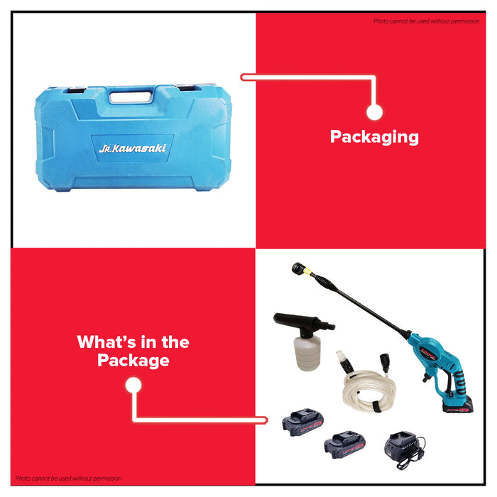 [Broken Latch] JR. KAWASAKI Cordless Pressure Washer 21V CPW21V + FREE GLOVES AND TAPE MEASURE