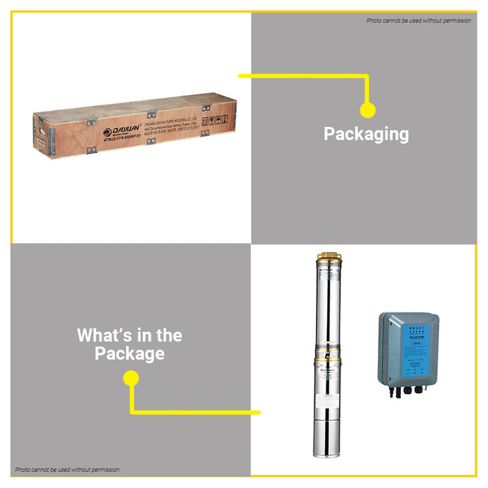 BUILDMATE Dayuan Submersible Deep Well Solar Water Pump 650W / 1200W With  Stainless Steel Submersible Motor