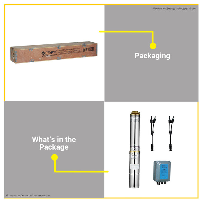 BUILDMATE Dayuan Submersible Deep Well Solar Water Pump 650W / 1200W With  Stainless Steel Submersible Motor