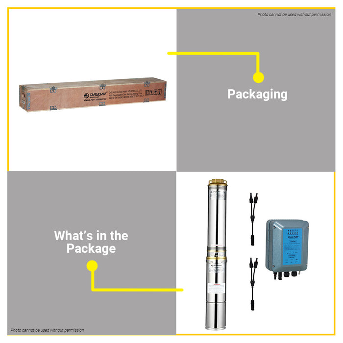 BUILDMATE Dayuan Submersible Deep Well Solar Water Pump 650W / 1200W With  Stainless Steel Submersible Motor