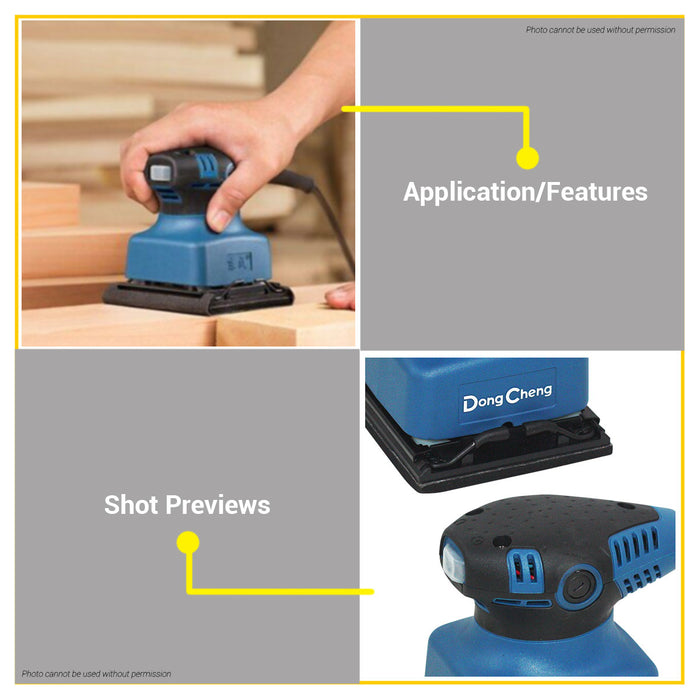 BUILDMATE Dong Cheng Orbital Sander 240W Electric Wood Finishing Palm Sanding Machine Power Tools DSB03-100S