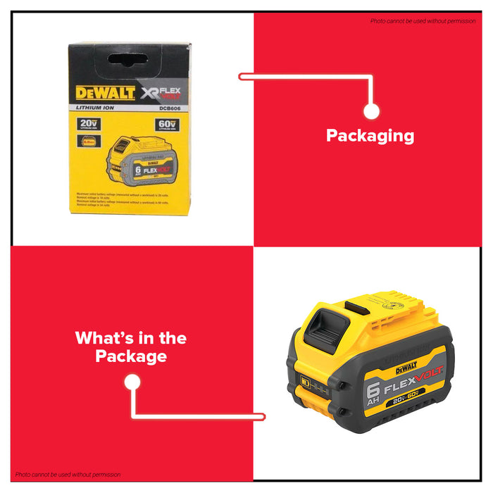 Buildmate x DEWALT 20V/60V FLEXVOLT Rechargeable Battery Pack 6Ah/9Ah XR Li-Ion