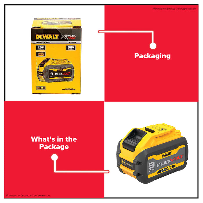 Buildmate x DEWALT 20V/60V FLEXVOLT Rechargeable Battery Pack 6Ah/9Ah XR Li-Ion