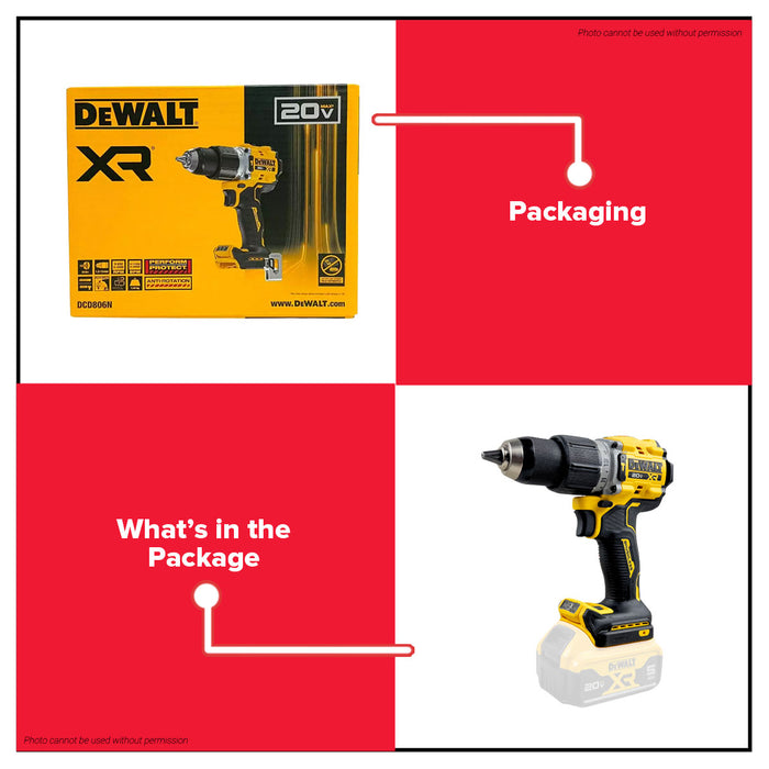 Buildmate x DEWALT SOLO Atomic 20V Max Brushless 1/2IN 90Nm Cordless Hammer Drill/Driver DCD806N-B1