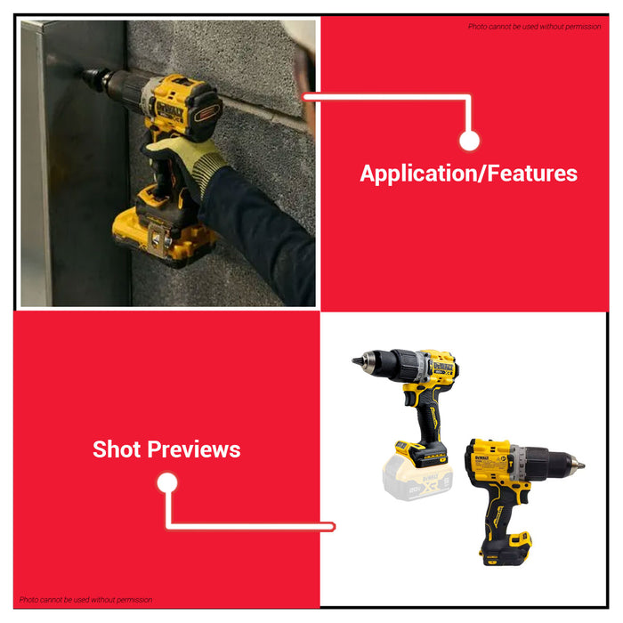 Buildmate x DEWALT SOLO Atomic 20V Max Brushless 1/2IN 90Nm Cordless Hammer Drill/Driver DCD806N-B1