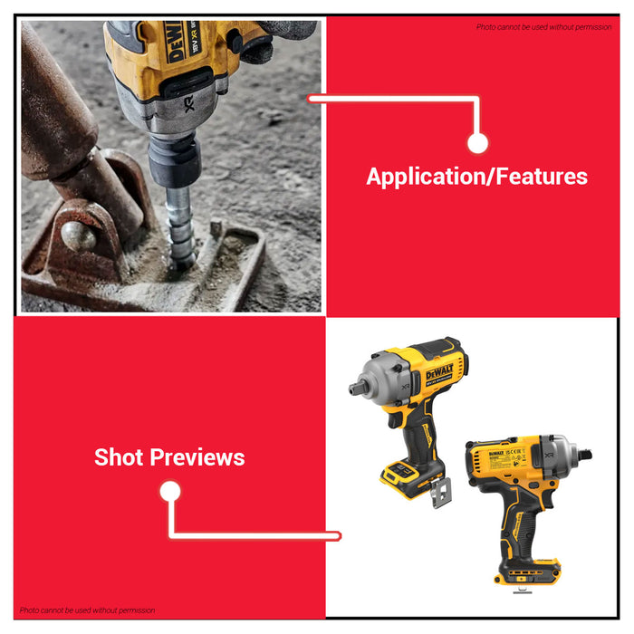 Buildmate x DEWALT ATOMIC 20V XR Max Brushless 1/2IN 1084Nm Cordless Impact Wrench Detent Pin (BARE) DCF892N-B1