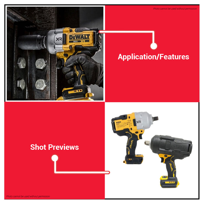 Buildmate x DEWALT Atomic 20V XR Max Brushless 1/2IN 3/4 Impact Wrench 1900Nm w/ Hog Ring (BARE) DCF964NT-KR