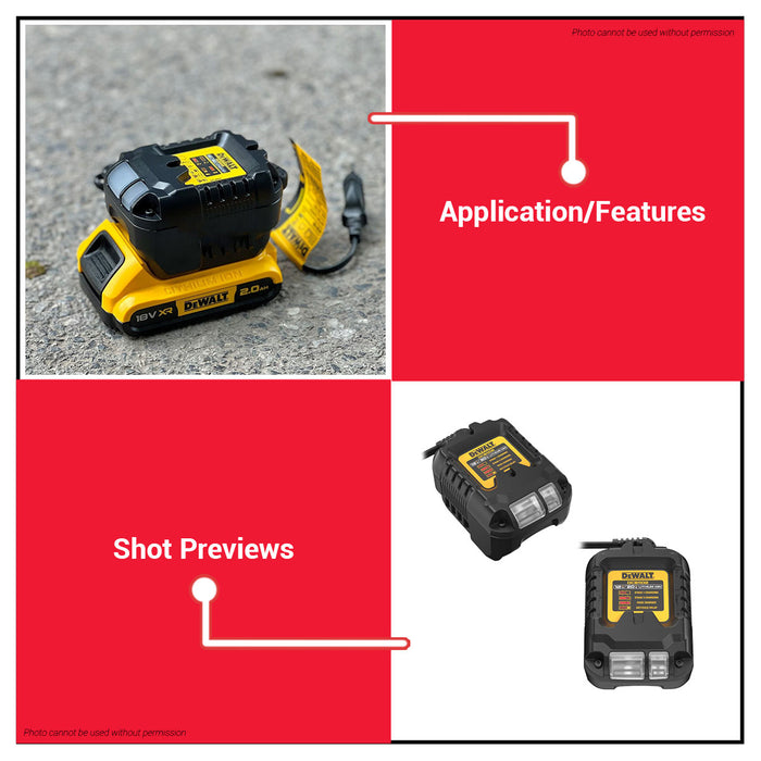 BUILDMATE x DEWALT 12V/20V XR Compact Charger | 2A Fast Charge, Corded, 120V Plug DCB1102-B1