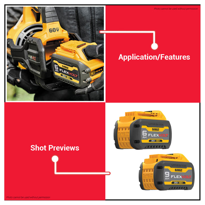 BUILDMATE x DEWALT FLEXVOLT Battery | 20V/60V Max Li-Ion 6Ah & 9Ah Packs DCB606-B1 & DCB609-B1