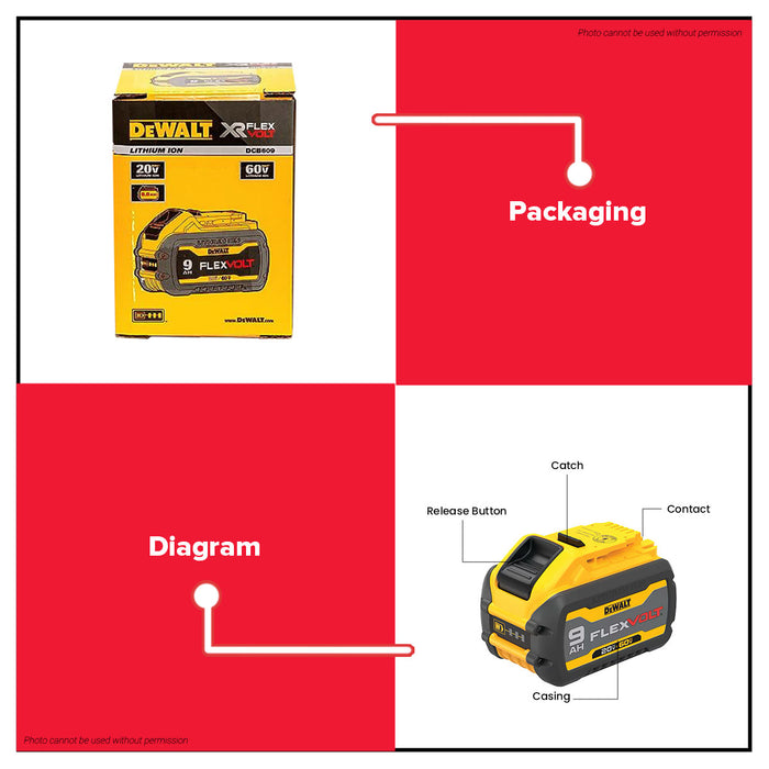 BUILDMATE x DEWALT FLEXVOLT Battery | 20V/60V Max Li-Ion 6Ah & 9Ah Packs DCB606-B1 & DCB609-B1