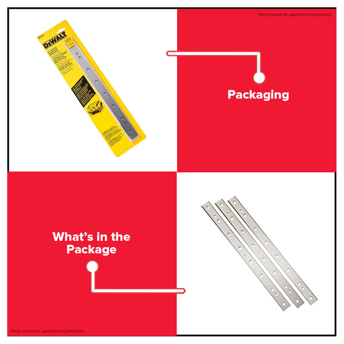 BUILDMATE x DEWALT DW7352 Reversible Planer Knives | 13" Replacement Blade Set (3pcs) for DW735