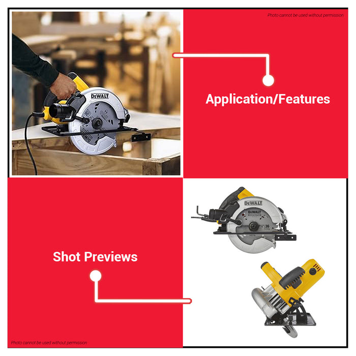 BUILDMATE x DEWALT 1200W 184mm Circular Saw | 5,500 RPM, 65mm Cut Depth, Steel Base  DWE5615-B1