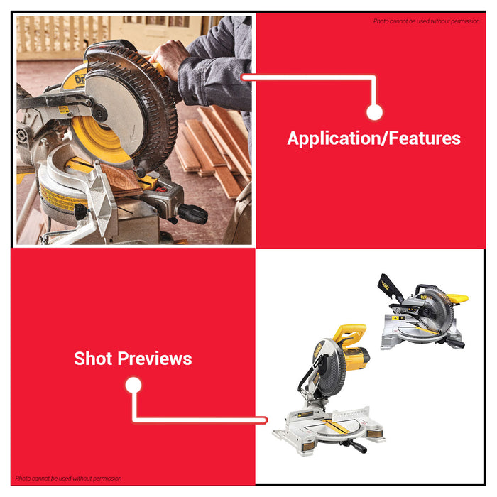 Buildmate x DEWALT 1650W 10in Electric Compound Mitre Saw 254mm Precision Wood Cutting DW714-B1