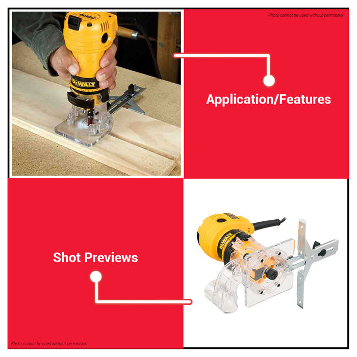 Buildmate x DEWALT 390W Electric Compact Wood Router Laminate Palm Trimmer 31000RPM DWE6000-B1