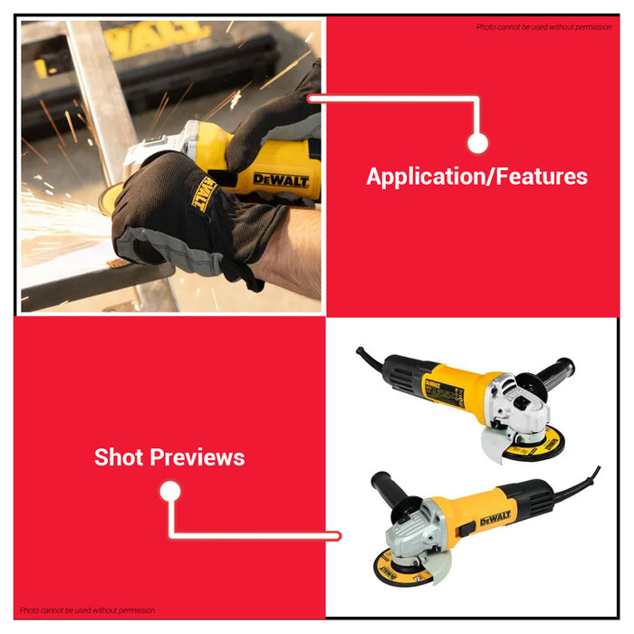 Buildmate x DEWALT 750W Ultra Slim 100mm Angle Grinder 12000RPM Side Switch DWE750S-B1