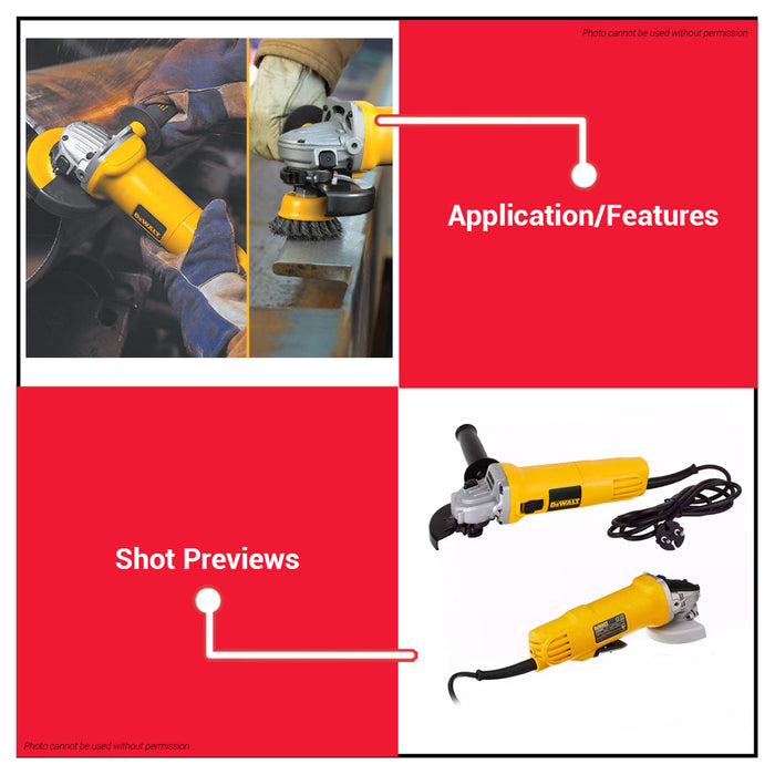 Buildmate x DEWALT 100MM 850W 4IN Angle Grinder Paddle Switch Compact Power Tool DWE8200PL-B1