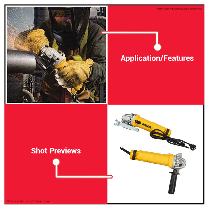 Buildmate x DEWALT 100M 1000W SMALL ANGLE GRINDER SLIDE SWITCH DWE8300S-B1