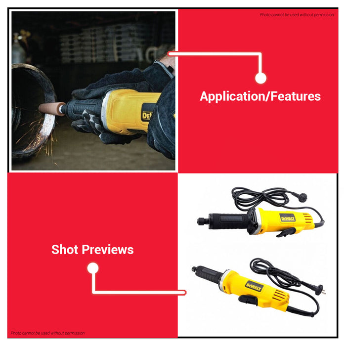 Buildmate x DEWALT 400W 6mm (1/4IN) Die Grinder High Speed Paddle Switch Tool DWE886P-B1