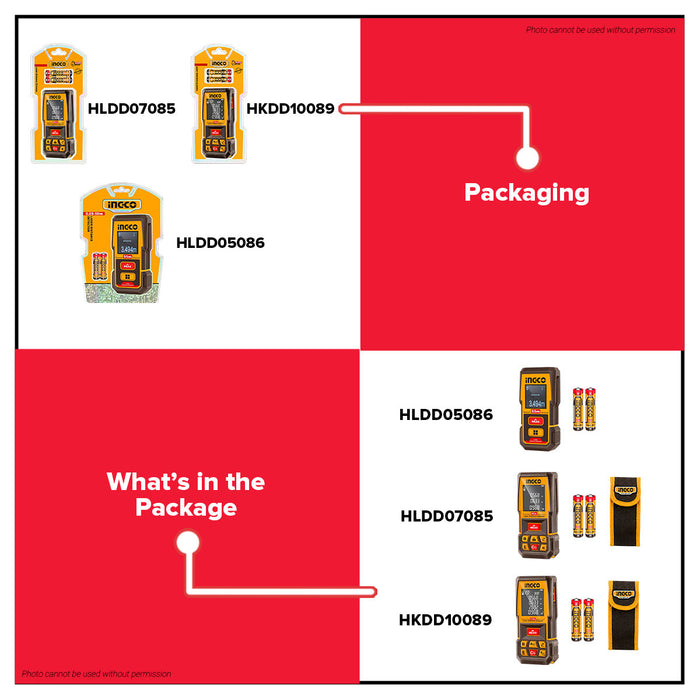 Buildmate x INGCO Laser Distance Meter Detector 55M/85M/110M Digital Laser Measure Range Finder HLDD05086 HLDD07085 HLDD10089 IPT