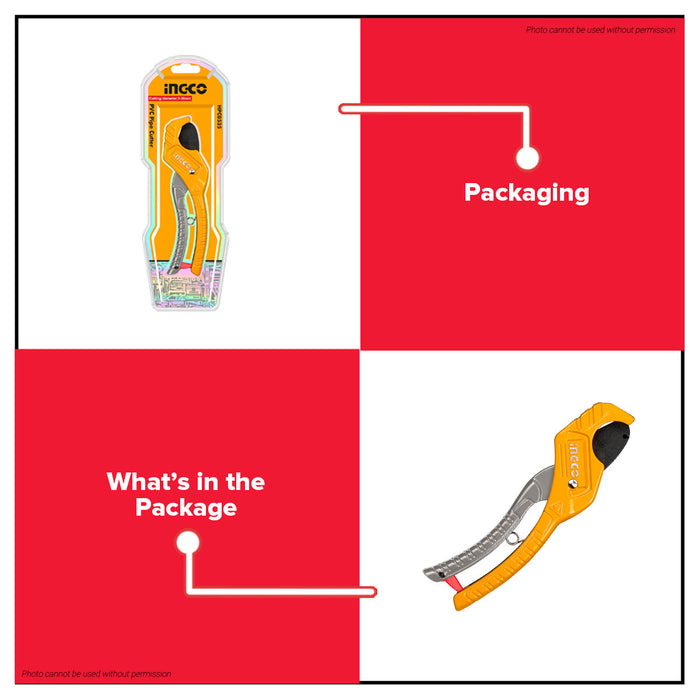 Buildmate x INGCO PVC Pipe Cutter 3-36mm SK5 Blade Aluminum Pipe Cutting Tool HPC3135 IHT