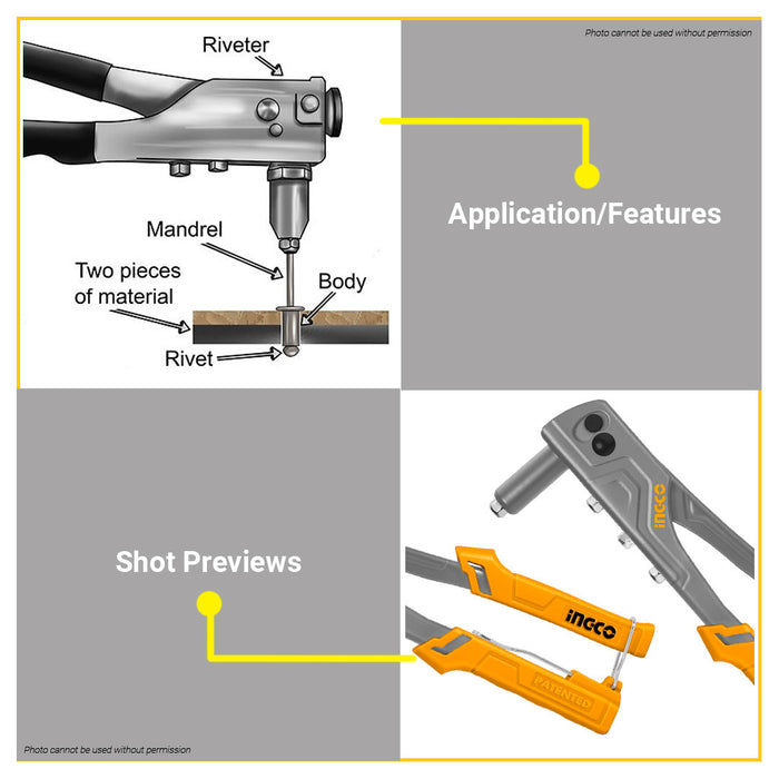 BUILDMATE Ingco Rivet Hand Riveter Heavy Duty 10.5