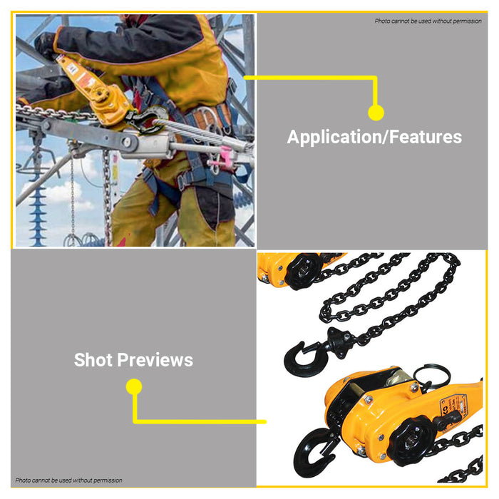 BUILDMATE Ingco 0.75TONx1.5m Lever Block Lifting Chain Adjustable Ratchet Puller Hoist HSLB0075 IHT