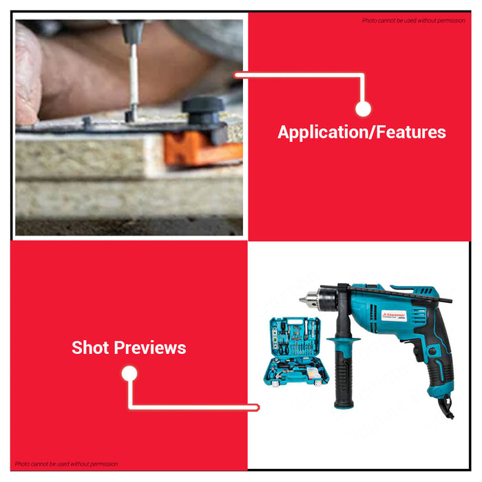 JR KAWASAKI JAPAN Impact Drill Set Kit 750W 13MM Electric Drill Cement Drilling Wood Drilling Hammer Barena Hammer Drill Set Electric Drill Set Japan Made JR1630KIT •BUILDMATE•