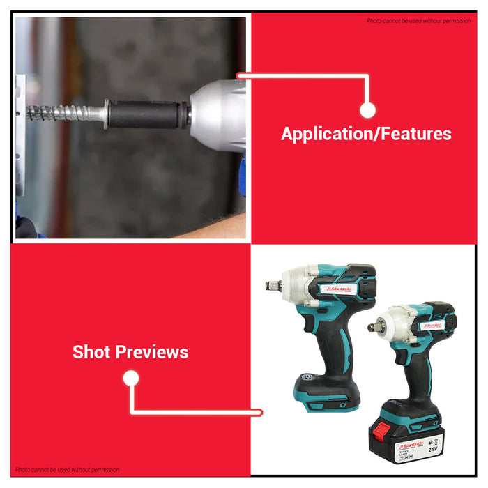 JR KAWASAKI Lithium Ion Impact Wrench 21V JRCIW21V •BUILDMATE•