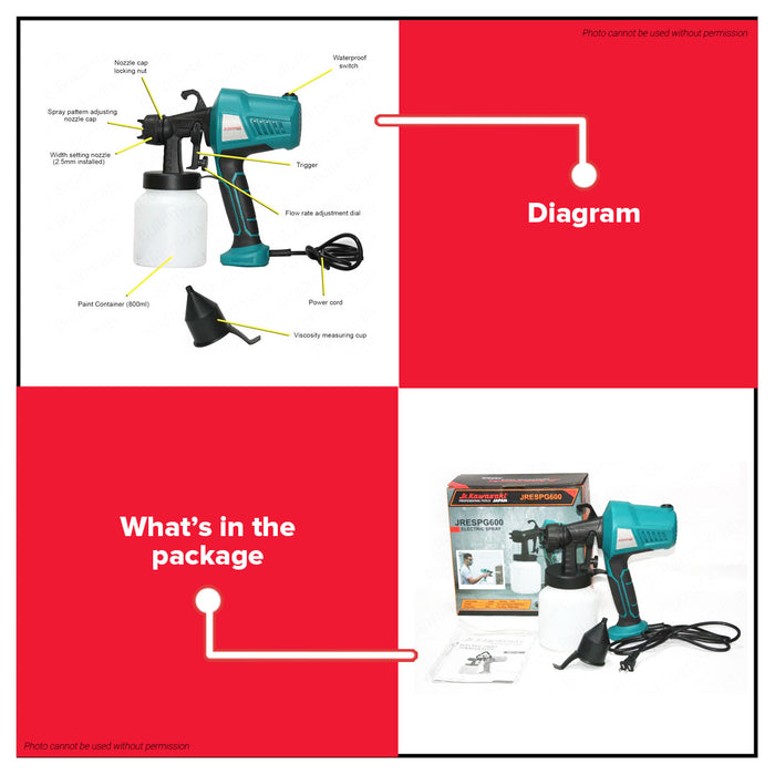 JR KAWASAKI Japan Electric Paint Spray Gun 600W JRESPG600 •BUILDMATE•