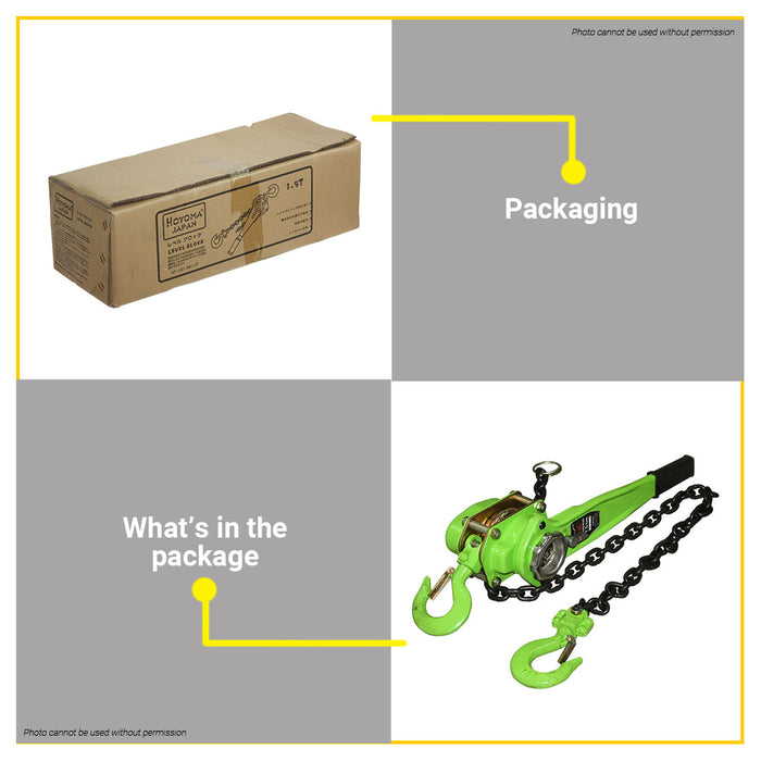 BUILDMATE Hoyoma 1.5T x 1.5m Lever Block Lifting Chain Adjustable Ratchet Lever Hoist LB15M15T HYMHT