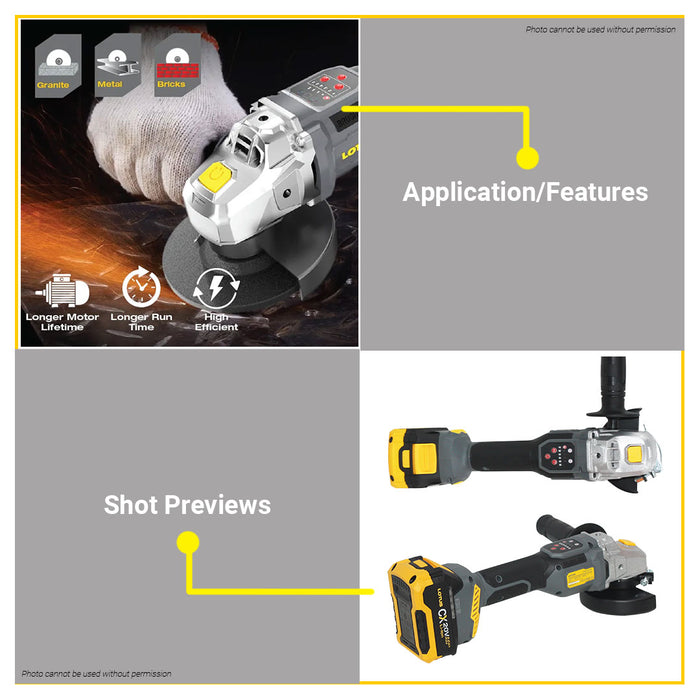 BUILDMATE Lotus Lithium-Ion Cordless Brushless Angle Grinder 20V Grinding and Polishing Cutting Machine Power Tool UNIT ONLY CXSG20V-100BL - LCPT