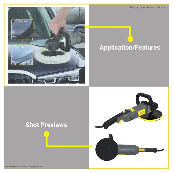 BUILDMATE Lotus 1300W Electric Polisher / Sander 180mm Sanding Buffer Machine Car Buffing Polishing SP180X - LPT