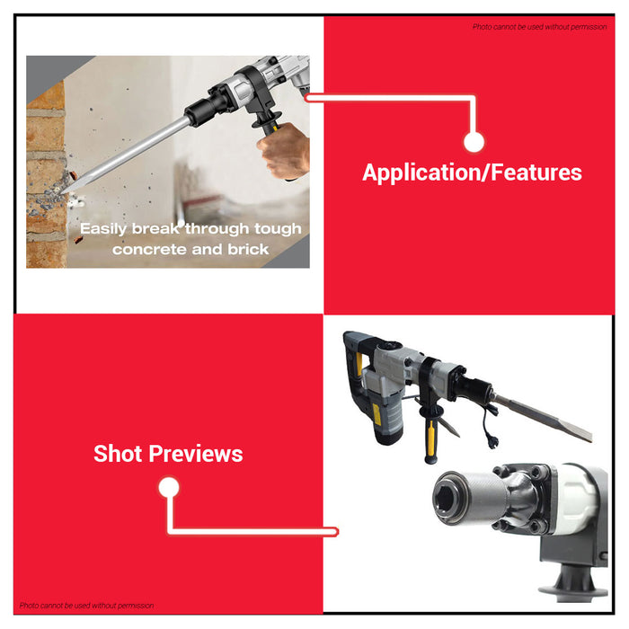 BUILDMATE Lotus Professional SDS Hex Demolition Hammer 1300W / 1050W Concrete Breaker Demolition Drill Jackhammer LTSH6EX / LTSH5X - LPT