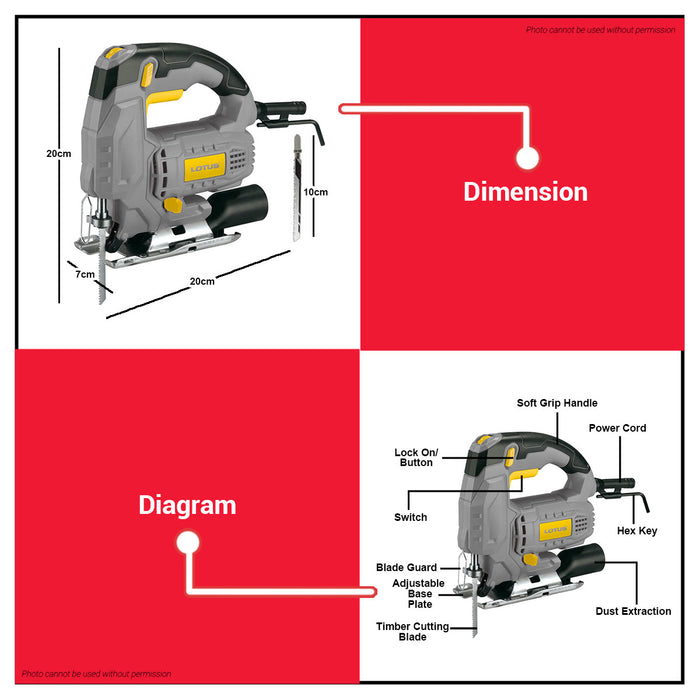 LOTUS Electric Jigsaw with Variable Speed 550W LTSJ60-550X / 710W LTSJ110-710X •BUILDMATE• LPT