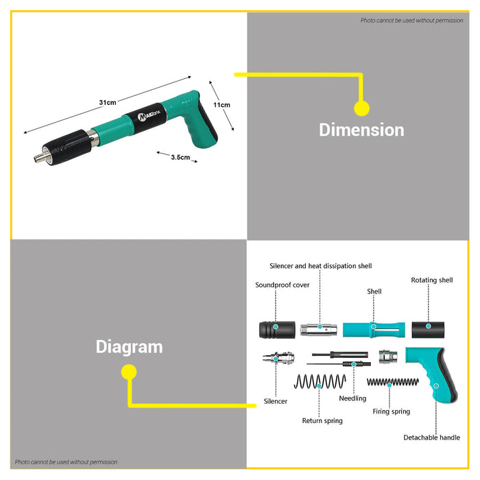 BUILDMATE Mailtank Mini Fixed Nail Gun Retainer Manual Steel Portable Nail Shooting Machine Wall Fastening Punch Rivet Tool for Concrete SH109
