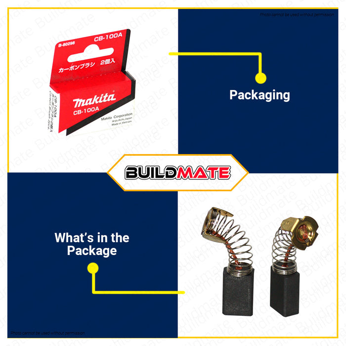 BUILDMATE Makita Original Carbon Brush 1SET/BOX Motor Brush Motor Carbon Brushes Carbon Motor Brushes Replacement Part Spare Parts CB100 B-8028 •