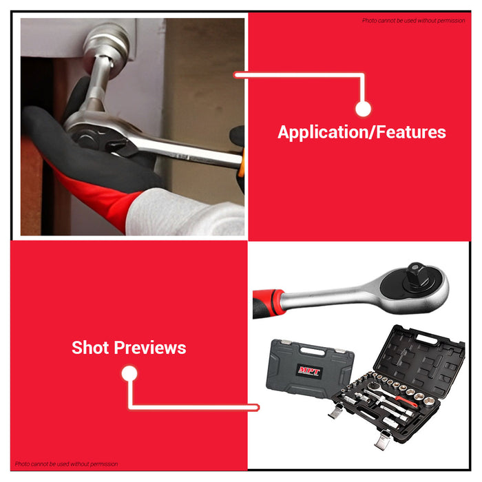 MPT 1/2" Drive Socket Set (22pcs/set) MHG03001 HT • MOST PROFESSIONAL TOOLS •