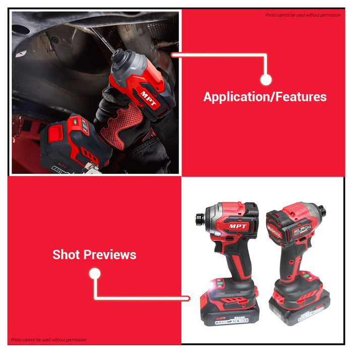 MPT 21V Brushless Li-Ion Cordless Impact Driver (2pcs 2.0MAH Battery) MPCDR21230.B2 CL • MOST PROFESSIONAL TOOLS •
