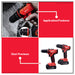 MPT 21V Li-Ion Cordless Impact Drill And Tools Set (2pcs 2.0 MAH Battery Included) MPCID2133.K01 CL • MOST PROFESSIONAL TOOLS •