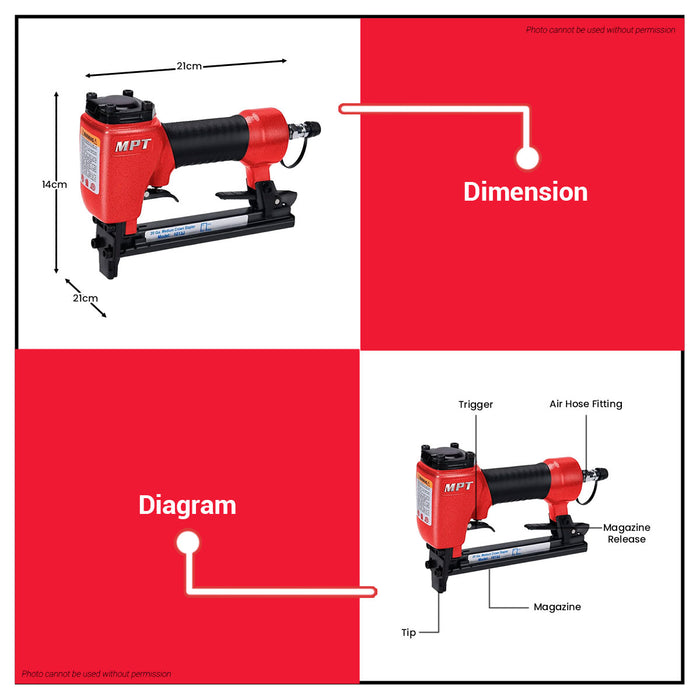 MPT Air Stapler 4-8 bar 70pcs(max) MAS1013J PT • MOST PROFESSIONAL TOOLS •